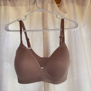 Ellen Tracy Brown Lace Accent Bra